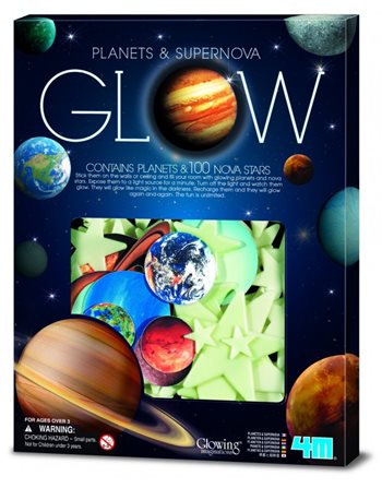 GLOW PLANETS & SUPERNOVA IN BOX (100pcs)  Kinderzimmerdekoration