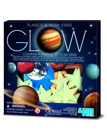 GLOW PLANETS & NOVA STARS IN BOX (20pcs)  Kinderzimmerdekoration