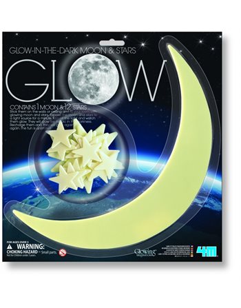 GLOW-IN-THE-DARK MOON & STARS  Kinderzimmerdekoration