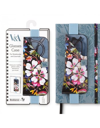 BOOK GLASSES CASE IF BOOKAROO CASE V&A BLACK FLORAL 49402  Brillenetuis