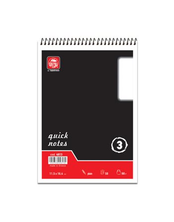 ΜΠΛΟΚ QUICK NOTES ΣΠΙΡΑΛ Νο3 ΛΕΥΚΟ 11,5x16,4 50φ (4613)  Σημειωματάρια