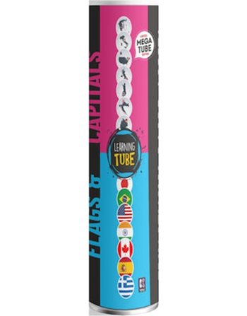 LEARNING TUBE: FLAGS & CAPITALS + GIFT MAP  Educational Toys
