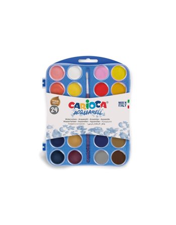 WATERCOLORS CARIOCA 24 PLASTIC CASE KO054/E 30mm  Painting Colours
