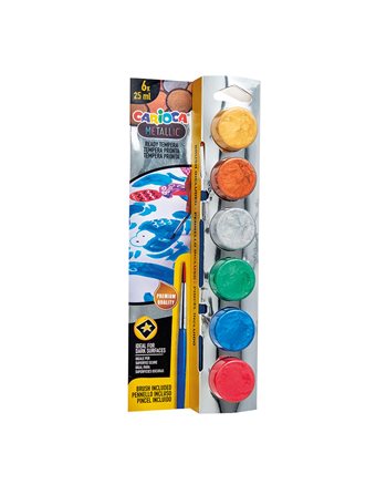 TEMPERA CARIOCA WITH BRUSH METALLIC 40426 6pcs  Malfarben