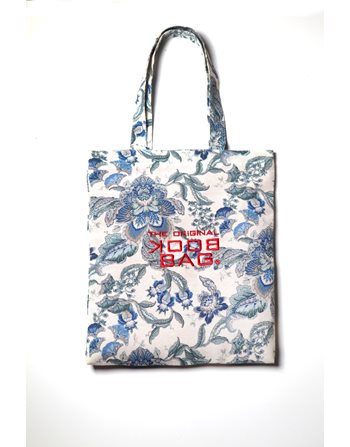 ΜΕΣΑΙΑ ΤΣΑΝΤΑ THE ORIGINAL BOOK BAG FLORAL WHITE-BLUE  Τσάντες Βιβλίων