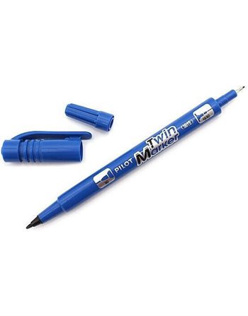 PILOT TWIN BG PERMANENT MARKER BLUE  Writing Markers