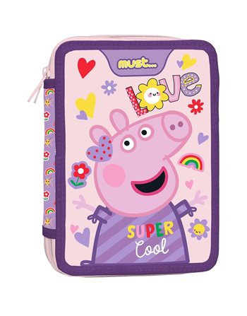 ΚΑΣΕΤΙΝΑ ΔΙΠΛΗ ΓΕΜΑΤΗ MUST 15x5x21 PEPPA PIG SUPER COOL  Κασετίνες Γεμάτες