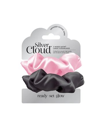 LARGE SCRUNCHIE 2PACK - BLACK & PINK  Fashion