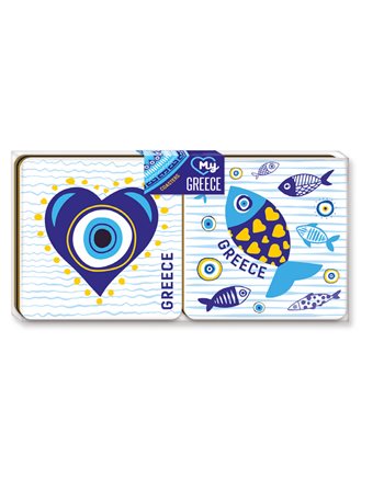 WOODEN CORK COASTER - HEART GREECE 1 (SET 4pcs)  Αναμνηστικά Δώρα