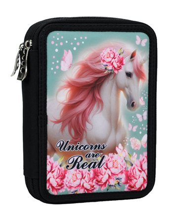 BMU ΚΑΣΕΤΙΝΑ ΔΙΠΛΗ BUTTERFLY UNICORN  Κασετίνες Γεμάτες