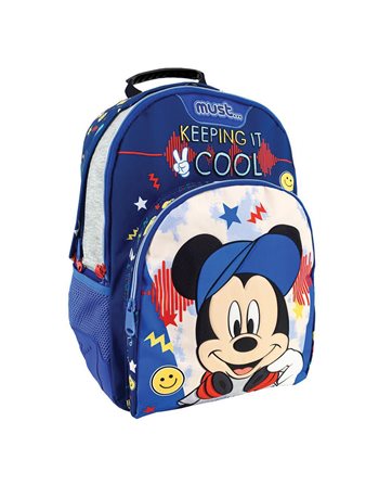 ΤΣΑΝΤΑ ΠΛΑΤΗΣ ΔΗΜΟΤΙΚΟΥ MUST 33x16x45 3ΘΗΚΕΣ MICKEY  Σακίδια Δημοτικού