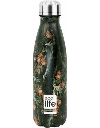 ΜΕΤΑΛΛΙΚΟ ΜΠΟΥΚΑΛΙ ΘΕΡΜΟΣ ECOLIFE 500ml LEAVES  Παγούρια Θερμός