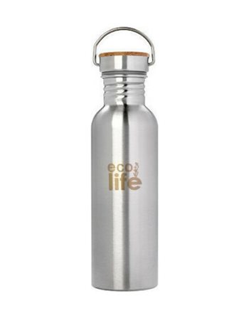 ΜΕΤΑΛΛΙΚΟ ΜΠΟΥΚΑΛΙ ECOLIFE 750ml BAMBOO LID  Παγούρια Θερμός