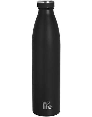 ΜΕΤΑΛΛΙΚΟ ΜΠΟΥΚΑΛΙ ΘΕΡΜΟΣ ECOLIFE 1lt BLACK SLIM  Παγούρια Θερμός