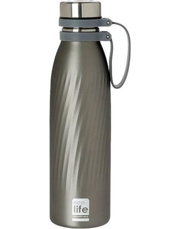 ΜΕΤΑΛΛΙΚΟ ΜΠΟΥΚΑΛΙ ΘΕΡΜΟΣ ECOLIFE 500ml COOL GREY  Παγούρια Θερμός