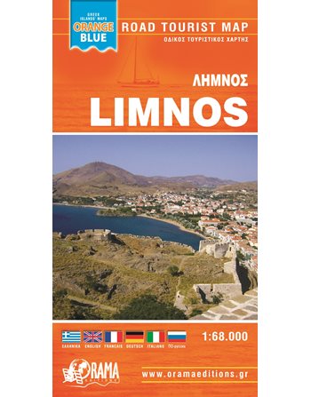 LIMNOS ORANGE BLUE MINI MAP  Maps and Travel Guides