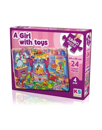 KS JUMBO PUZZLE A GIRL WITH TOYS 24pcs  Kinderpuzzles