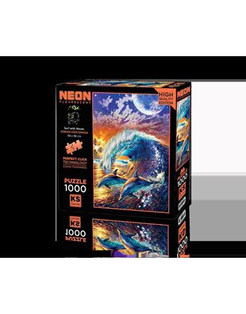 KS PUZZLE NEON SURF WITH WAVES 1000pcs  Παζλ Ενηλίκων