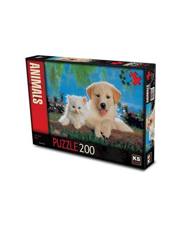 KS PUZZLE ANIMALS CAT AND DOG 200pcs  Παζλ Ενηλίκων