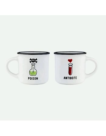 LEGAMI 2 COFFEE MUGS ESPRESSO FOR TWO - POISON AND ANTIDOTE   Κούπες