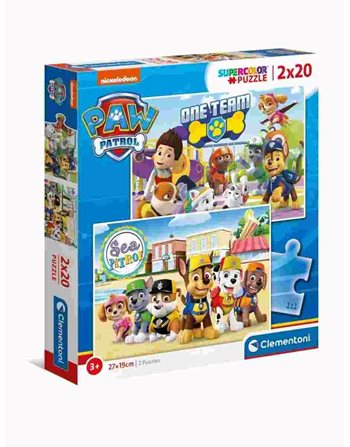 CLEMENTONI KIDS PUZZLE SUPER COLOR PAW PATROL 2X20 pcs  Kinderpuzzles