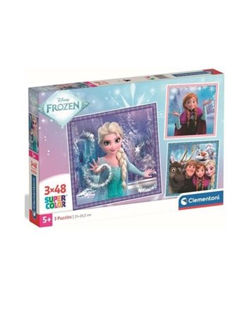 CLEMENTONI KIDS PUZZLE SUPER COLOR DISNEY FROZEN 3x48 PCS  Kinderpuzzles