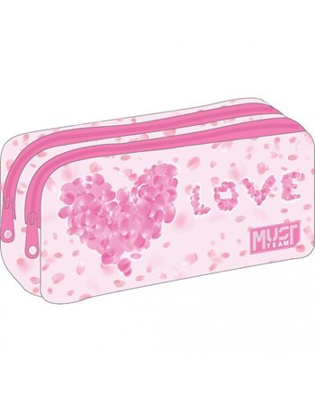 ΚΑΣΕΤΙΝΑ MUST TEAM 21x6x9 2ΦΕΡΜΟΥΑΡ CUTE LOVE  Κασετίνες Βαρελάκι