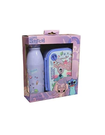 ΦΑΓΗΤΟΔΟΧΕΙΟ PP 800ML & ΠΑΓΟΥΡΙ ΑΛΟΥΜΙΝΙΟΥ 500ML ΣΕΤ STITCH & ANGEL  Essenssets