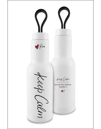 THERMOS BOTTLE RENE - KEEP CALM WHITE  Thermosflaschen