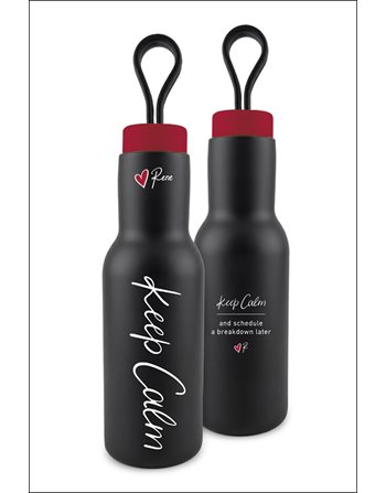 THERMOS BOTTLE RENE - KEEP CALM BLACK  Thermosflaschen