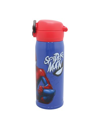 GIM STAINLESS STEEL CANTEEN WITH DOUBLE USE LID 380ml SPIDERMAN  Edelstahl-Trinkflaschen
