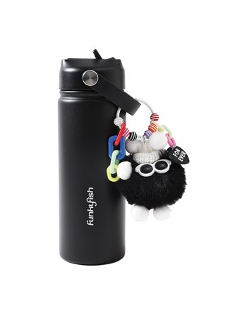 FUNKY FISH BOTTLE WITH KEYCHAIN BLACK 500ml CHARMS  Trinkflaschen