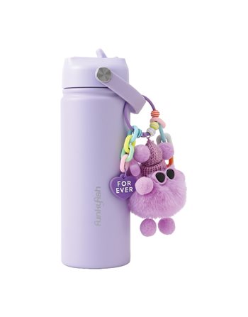 FUNKY FISH BOTTLE WITH KEYCHAIN PURPLE 500ml CHARMS  Trinkflaschen