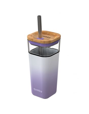 QUOKKA GLASS TUMBLER LIQUID CUBE LILAC GRADIENT 540ml  Insulated Containers (Flasks,Mugs,Cups)