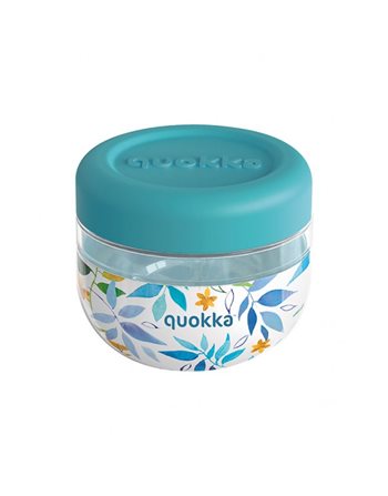 QUOKKA FOOD JAR BUBBLE WATERCOLOR LEAVES 500ml  Brotdosen