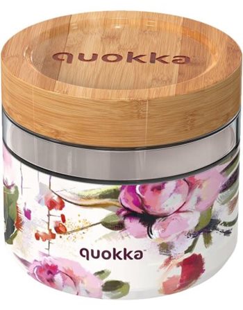 QUOKKA GLASS FOOD JAR DELI DARK FLOWERS 820ml  Brotdosen