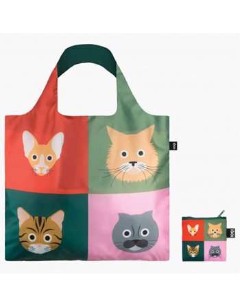 LOQI STEPHEN CHEETHAM CATS RECYCLED BAG  Einkaufstaschen
