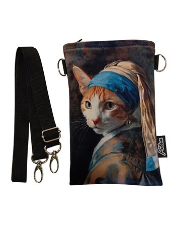 ΤΣΑΝΤΑΚΙ ΚΙΝΗΤΟΥ ΒΕΛΟΥΤΕ CAT WITH EARRING  Handyhüllen