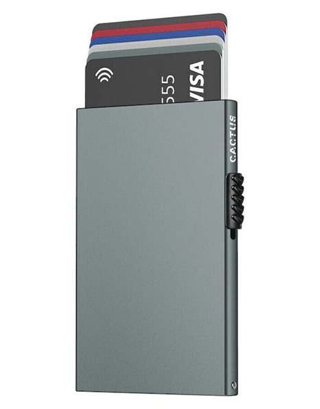 CACTUS METAL CARDHOLDER RFID GREY