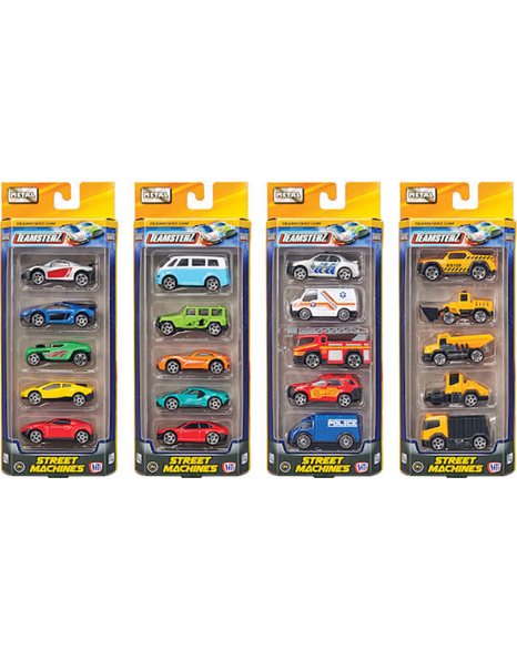 TEAMSTERZ STREET MACHINES WITH 5 DIE-CAST CARS