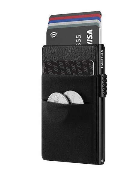 CACTUS CARDHOLDER RFID DOUBLE LINING BLACK