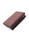 CACTUS LEATHER WALLET ALCANTARA 3 CASES RFID BROWN