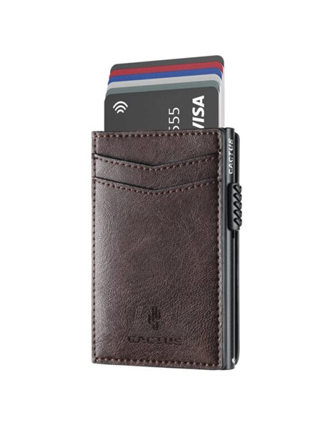 CACTUS WALLET RFID DARK BROWN