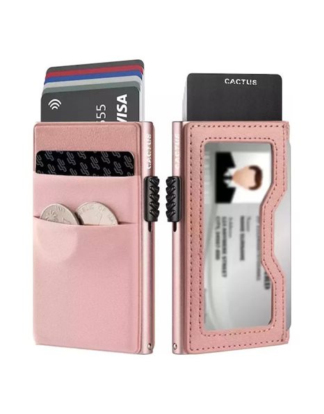 CACTUS CARDHOLDER RFID DOUBLE LINING PINK
