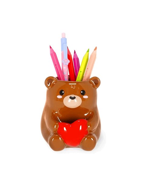 LEGAMI CERAMIC PEN HOLDER DESK FRIENDS - TEDDY BEAR