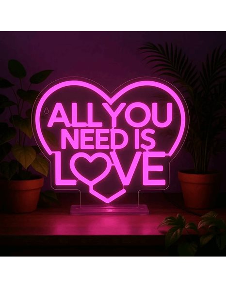 LEGAMI NEON-EFFECT LED SIGN IT'S A SIGN - ALL YOU NEED IS LOVE