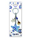KEYCHAIN POLYESTER - BLUE STARFISH EYE SEA SHELL