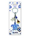 KEYCHAIN POLYESTER - BLUE TURTLE 1 EYE SEA SHELL