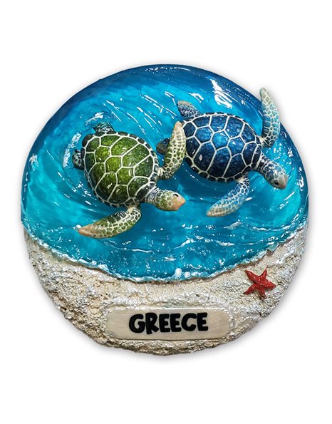 MAGNET TURTLE GREECE GREEN BLUE COAST