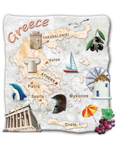 ΜΑΓΝΗΤΑΚΙ ΕΛΛΑΔΑ - ΠΛΑΚΑΚΙ ΧΑΡΤΗΣ ΕΛΛΑΔΑΣ